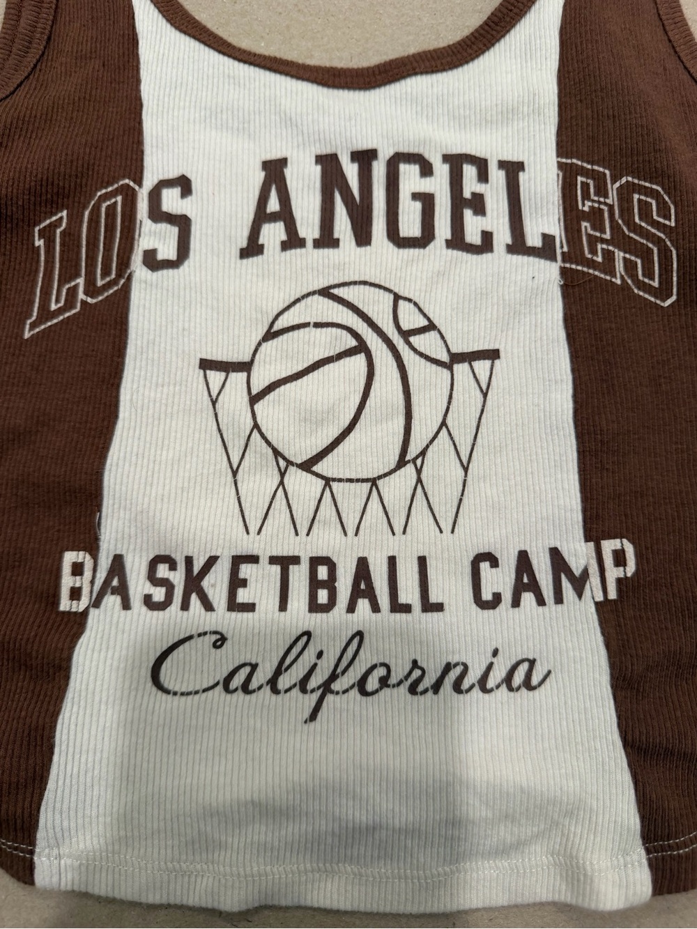 Hollister Brown Colorblock LA Basketball Graphic Tank
